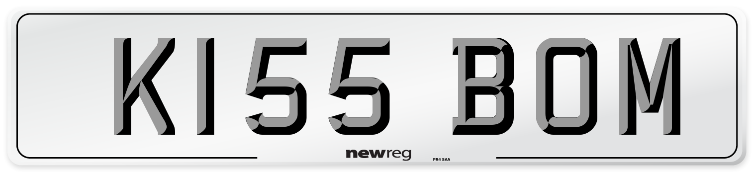 K155 BOM Number Plate from New Reg